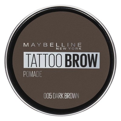 Maybelline Tattoo Brow Waterproof Pomade Pot | Creamy formula to fill in sparse or thin eyebrows easily - (05) Dark Brown