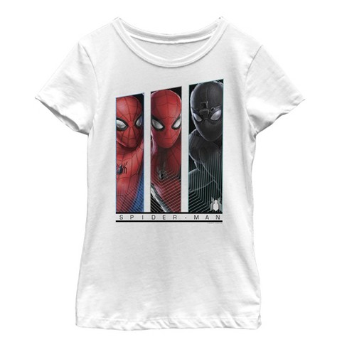 Girl's Marvel Ugly Christmas Spider-man Mask T-shirt - Red - Large : Target