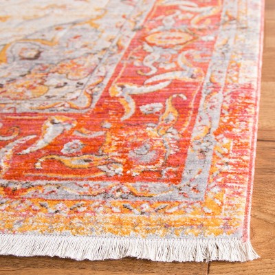 Saffron and Cream Hand-Knotted Oriental Runner Rug