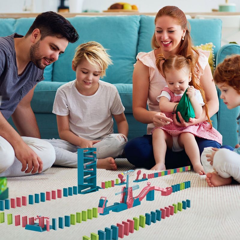 Ready! Set! Play! Link Domino Train Set Marble Theme with Lights and Sound Auto Domino Place Setter For Kids Of All Ages - 120 Pieces, 3 of 4