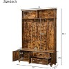 Modern Hall Tree With Storage Bench, Entryway Coat Rack With 5 Hooks & 2 Large Drawers, Rustic Brown Shoe Cabinet for Mudroom, Living Room, Bedroom - 2 of 4