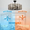 Parrot Uncle 31-Inch Oil Rubbed Bronze Modern Bladeless Ceiling Fan with Light and Remote Control Cage Ceiling Fans - 4 of 4