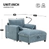 Tiramisubest 38 Inch Chenille Chaise Lounge with Multifunctional Storage Ottoman Ottoman Chaise Combo Sofa Velvet Chaise Lounge - 2 of 4