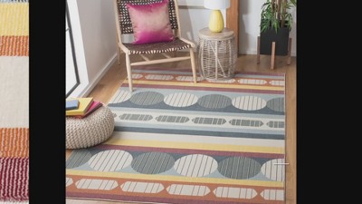 Abstract Gray Square Hand-Knotted Synthetic Area Rug