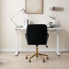 Modern Home Office Desk Chair, Armless Cross Legged Office Desk Chair, Fabric Padded Modern Swivel Height Adjustable for Home Office-The Pop Home - 3 of 4