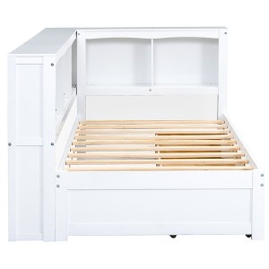 YOOCOZZ Twin Size Daybed with Trundle, 5 Storage Cabinets and Charging Station - 1 of 4