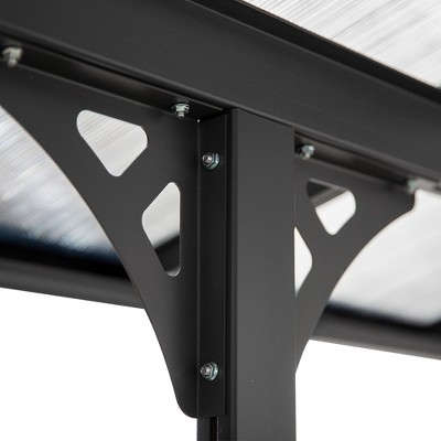 Outsunny Gray Aluminum Pergola with UV Blocking Polycarbonate Roof