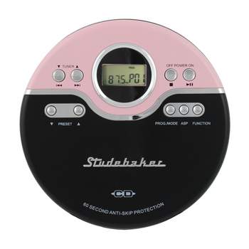 Studebaker Personal CD Player with FM Radio, 60 Second ASP and Earbuds (SB3703)