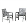 Sapphtopaz Outdoor Dining Chairs Set of 2 Modern Wood Patio Chairs with Arms for Patio, Poolside, Garden, Backyard - 4 of 4