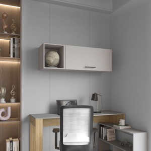 INFURNIC Decorative Wall Shelf Wall Cabinet with Lift Up Door and Open Shelf for Storage and Organization Space Saving, Grey, 13"*47.2"*14.9" - 1 of 4