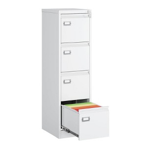 Mlezan Drawer File Cabinet: Metal, Lockable, Narrow Design for Under-Desk Storage. Fits A4/F4/Letter/Legal Files, BLack Finish, Assembly Required. - 1 of 4