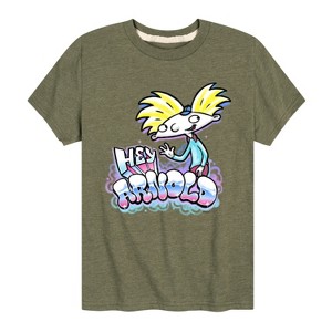 Boys' - Hey Arnold! - Airbrush Arnold Short Sleeve Graphic T-Shirt - 1 of 4