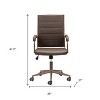 HomeRoots Espresso and Bronze Adjustable Height Swivel Rolling Office Chair - 3 of 4