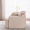 4-Seater Wood Grain Chenille Full Sponge Compression Sofa with 2 Pillows and Deep Seat Comfort - 3 of 4