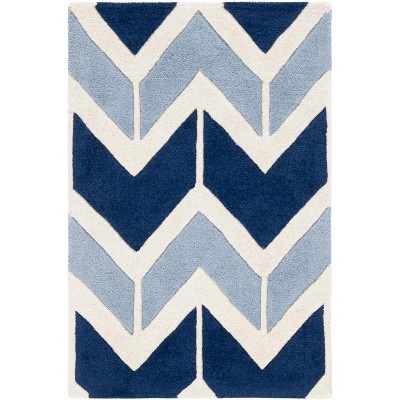 Chatham Blue and Light Blue Hand-Tufted Wool Rug