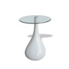 vidaXL Coffee Tables 2 pcs with Round Glass Top High Gloss White - 3 of 4