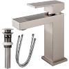 Kumasinova Bathroom Faucet,Single Hole Solid Brass Polished Bathroom Sink Faucet,Single Handle Square Bathroom Faucet with Pop-up Drain - 2 of 4