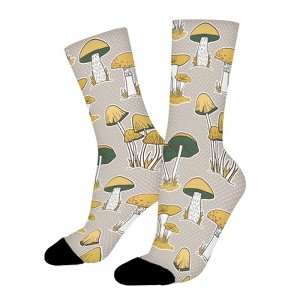 Mushrooms Women Printed Crew Socks Funny Funky Socks Soft Polyester Novelty Gifts for Artists Men - 1 of 1