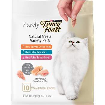 Purina Fancy Feast Purely Seafood Meaty Cat Treats - 1.06oz/10ct Variety Pack