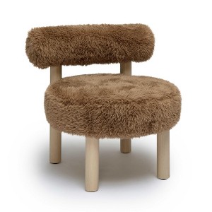 TOV Furniture Carmel Vegan Shearling Accent Chair Taupe 24.7"W x 24.5"D x 27.4"H - 1 of 4