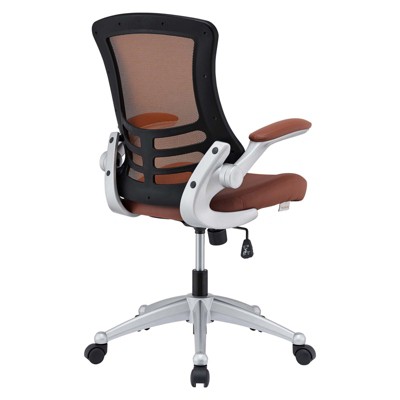ErgoFlex Tan Leatherette and Mesh Swivel Task Chair with Adjustable Arms