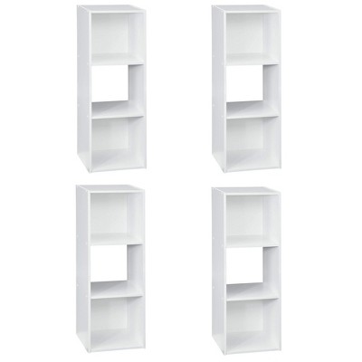 Closetmaid Decorative Home Stackable 3 Cube Cubeicals Organizer Storage, White (4 Pack)