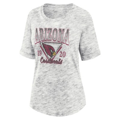 NFL Arizona Cardinals Women's Oatmeal Heather Rolled Sleeve T-Shirt