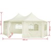 vidaXL Octagonal Party Tent - Durable and Water-Repellent Barbecue Shelter, Outdoor Canopy with Detachable Side Panels in Cream - 4 of 4