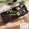GustoWave Fluted 6 Drawer Dresser,Chest of Drawers with Metal Handles and Legs,Wooden Dresser TV Stand,Clothes Storage Cabinet Organize - 4 of 4