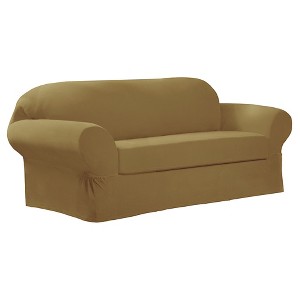 Gold Collin Stretch Sofa Slipcover (2 Piece) - Maytex