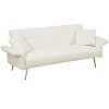 Sapphtopaz 70.1" Couches for Living Room 2 Seater Futon Sofa Bed with Folding Armrest,Convertible Sleeper Sofa with Throw Pillow for Bedroom - 2 of 4