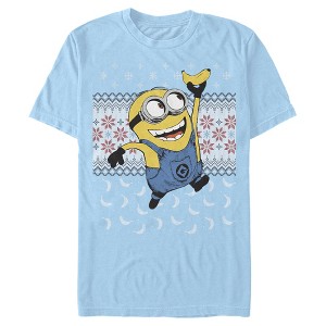 Men's Despicable Me Ugly Christmas Minons Banana T-Shirt - 1 of 3