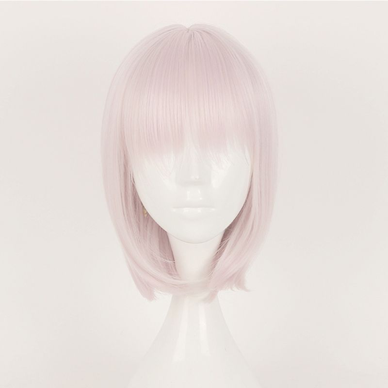 Unique Bargains Women's Bob Wigs 12" Pink with Wig Cap Short Hair With Bangs, 2 of 7