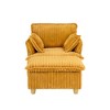 60" Corduroy Armchair with Detachable Ottoman and Pillows - 4 of 4