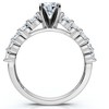 Pompeii3 1 1/2Ct Diamond Engagement Ring Round Cut 14k White Gold With Side Stones - 3 of 4