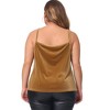 Agnes Orinda Women's Plus Size Lace V Neck Adjustable Spaghetti Straps Casual Party Velvet Camisoles - 4 of 4
