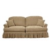 Elegant Mid-Century Chenille 2-Seater Sofa with Flared Arms, Skirt & Spindle Legs - 4 of 4