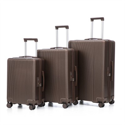 BEAFUP 20"/24"/28" 3 pcs/set in ABS Spinner Wheel Luggage, Carry on Suitcase, Matching Color, TSA Combination Lock