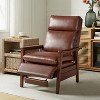 Justus Mid-Century Modern Vegan Leather Solid Wood Recliner|ARTFUL LIVING DESIGN - 3 of 4