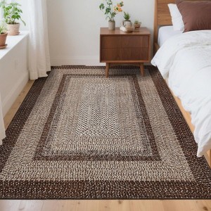Braided Print Area Rug - 100% Polyester, 350gsm Pile Weight, TPR Non-Slip Backing, Washable, Farmhouse Design, Multiple Sizes - 1 of 4