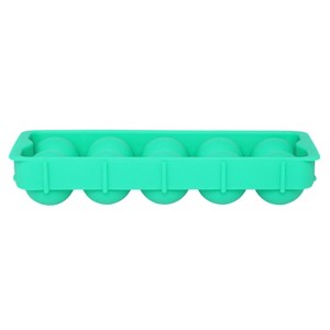HIC Silicone Cannonball Sphere Whiskey Ice Ball Mold Tray, Vintage Blue - 1 of 4
