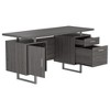 PAGED 47.25" L Home Office Desk Reversible Computer Desk with Storage Drawers and File Cabinet for Office - 3 of 4