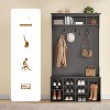 Fontoi Hall Trees, Hall Tree with Bench and Shoe Storage, Freestanding Coat Rack with Seating for Entryway Home Office, Black, 15.8"*70.9"*39.4" - 4 of 4