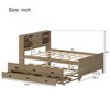 Twin/Full Size Wood Platform Bed with Bookcase Headboard, Trundle and Three Drawers for Kids and Teens, 4W-ModernLuxe - 4 of 4