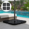 4 Pieces Cantilever Patio Umbrella Base Stand, Outdoor Offset Umbrella Weight Plates, 158 lb Capacity Sand or 60 Liter Capacity Water - 2 of 4