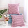 PiccoCasa Home Soft Corduroy Corn Striped Pillow Cases Covers with Zipper 2 Pcs - 4 of 4