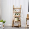 5 Tier Ladder Shelf, Bamboo Bookshelf, Corner Shelf, Display Shelf, Open Bookcase ,For Living Room, Bathroom, Kitchen - 2 of 4