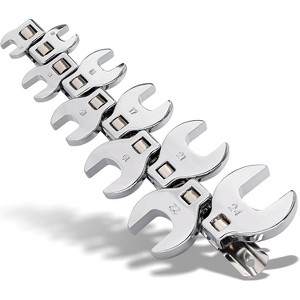 Crows Foot Wrench Set (Metric) Easily Access Hard-To-Reach Areas, Includes Sizes: From 10MM to 24MM - 10-Piece Kit With Clip-on Organizer - 1 of 4