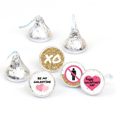 Big Dot of Happiness Be My Galentine - Galentine's and Valentine's Day Party Round Candy Sticker Favors - Labels Fit Hershey's Kisses (1 sheet of 108)