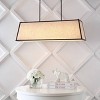 42" 4-Light Crosby Minimalist Industrial Trapezoidal Linen Iron Linear LED Pendant Bronze/Beige - JONATHAN Y - 4 of 4